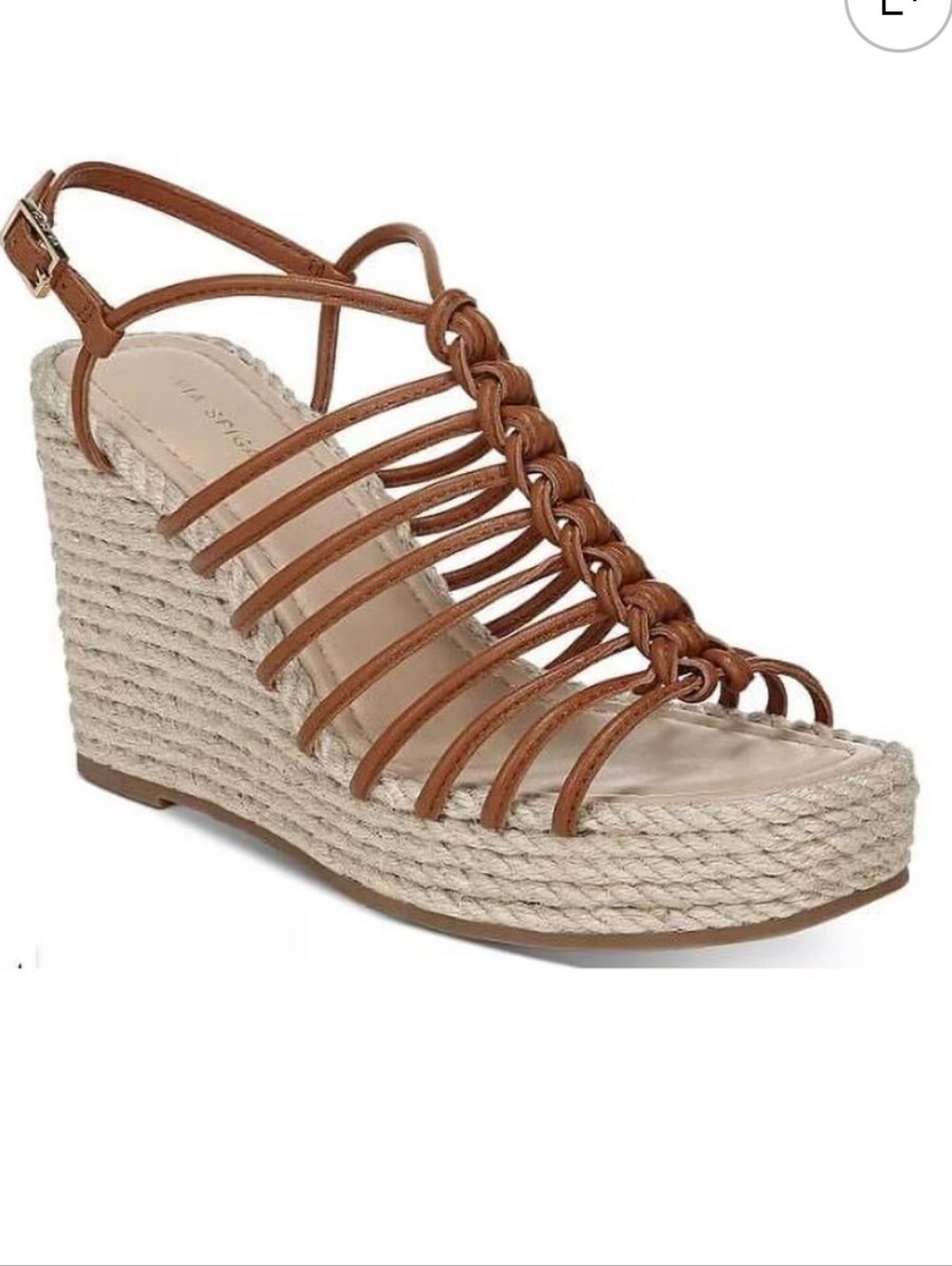 Via Spiga Espadrille Leather Platform Wedge Sandal Designer Jute Rope